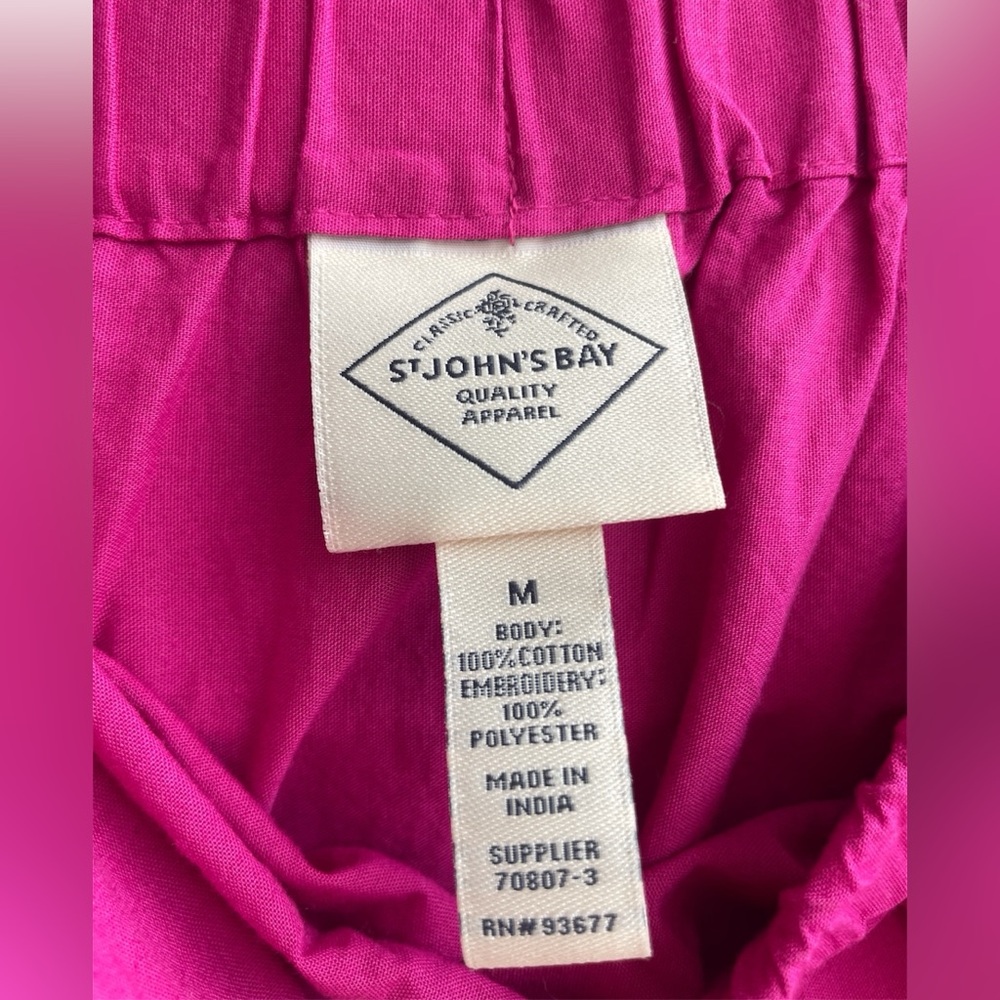 St. John's Bay Women's Medium Fuchsia Pink Tiered Maxi Skirt Size Large NWT - Picture 4 of 4